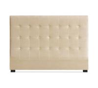 Menzzo Tête de lit Luxa capitonnée en velours 160 cm beige