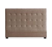 Menzzo Tête de lit Luxor 160 cm - Velours Taupe capitonné - L160 x P8 x H120 cm - Élégante décoration Chambre pour lit Double Standard