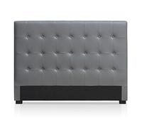 Tête de lit capitonnée Simili cuir Gris Milan 160 Gris G