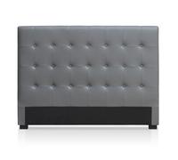 Menzzo Tête de lit Milan capitonnée Simili cuir Gris 160 cm