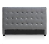 Menzzo Tête de lit Luxor 180 cm - Tissu Gris capitonné - L180 x P8 x H120 cm - Élégante décoration Chambre pour lit Double Standard