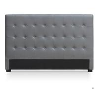Menzzo Tête de lit Luxor capitonnée 180 cm simili cuir Gris