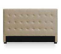 Menzzo Tête de lit Luxor Capitonnage classique-chic Coloris Taupe L180 x P8 x H120 cm