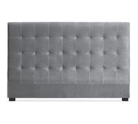Menzzo Tête de lit capitonnée Luxor 180 cm Velours Argent