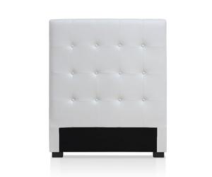 Menzzo Tête de lit Luxor 90 cm Blanche - Tête de lit capitonnée élégante - Design Chic pour lit 1 Place - Installation Simple