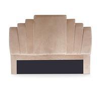 Menzzo Tête de Lit Matelassée Arena 160 cm Velours Taupe - Design Moderne sans Montage - Décoration Chambre Adulte Style Chic & Cocooning