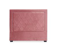 Menzzo Tête de lit Meghan 140 cm Velours Rose - Design capitonnée - Compatible lit Double 140 cm - Panneau décoratif Chambre Adulte - Style Chic et cocooning