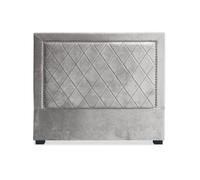 MENZZO Tête de lit Meghan 140cm Velours Argent - Velours L140 x P8 x H120 cm