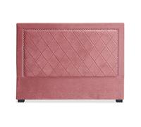 Menzzo Tête de Lit Meghan 160 cm Velours Rose - Tête de Lit Capitonnée Design Moderne pour Lit Double - Décoration Chambre Adulte Style Chic et Cocooning sans Fixation