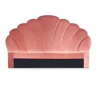 Menzzo Tête de lit Mermaid 180 cm en Velours Rose - Tête de lit Chic & matelassée - Compatible lit 180 cm - Design Coquillage Glamour
