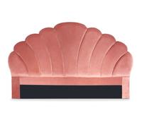 Menzzo Tête de lit Mermaid 180 cm en Velours Rose - Tête de lit Chic & matelassée - Compatible lit 180 cm - Design Coquillage Glamour