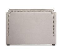 Menzzo Tête de Lit Milana 160 cm Tissu Beige - Design Chic Moderne Capitonné avec Détails Clous - Tête de Lit Déco pour Lit Double 160 cm