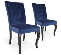 Menzzo XYLOT2VELOURSBLEU Lot de 2 Chaises, Bleu