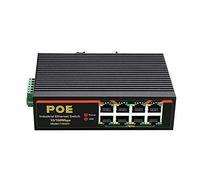 MEO 8 Ports Industrial Fast Ethernet Switch 10/100Mbps POE Network Switch DIN Rail Type Network RJ45 LAN Adapter
