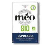 MEO - Café en Grains Bio Intense pour Espresso Riche en Arômes, Paquet 1kg pour Barista - Le Lot De 2