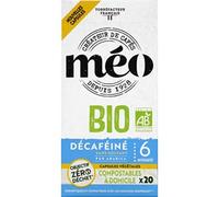 MEO Café méo etui de 20 capsules bio home compost decafeine x20-106g - La boite de 20 - 106g