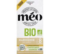 MEO Café Méo Etui de 20 capsules Bio home compost harmonie x20-106g - La boite de 20 capsules