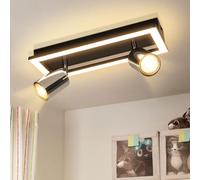 meoaow LED plafonnier spot 2 flammes plafonnier GU10 spot cuisine plafonnier spot moderne couloir lampe plafonnier blanc chaud applique murale orientable 12W pour couloir salon chambre (sans ampoule)