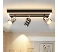 meoaow LED plafonnier spot 3 flammes plafonnier moderne GU10 lampe de cuisine pivotante 15W spot couloir blanc chaud 42CM pour cuisine bureau salon chambre (sans ampoule)