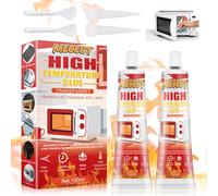 Meoeot 100ml Silicone Haute Temperature, Transparent Colle Haute Temperature, Mastic Refractaire,Jusqu'à 600 °C, Colle Barbecue pour Cuisinières, Cheminées, Poêles, Chaudières de Chauffage etc