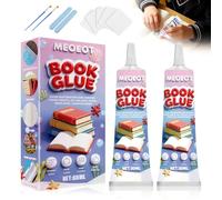 Meoeot Colle a Reliure, 60 Ml Colle à Papier Extra Forte, Transparente Flexible Und étanche, Collé Reliure Kit Avec Pinceau Pour Livres Scolaire, Réparation De Livres, Reliuré, Artisanat Papier, DIY