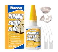 Meoeot Colle Céramique Extra Forte, 30g Colle Porcelaine Imperméable, Haute Résistance &Temperature, Séchage Immédiat, Lave Vaisselle, Transparente Pour Réparation Porcelaine, Terre Cuite, Vases