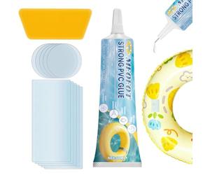 Meoeot Kit Reparation Piscine, Haute Résistance Kits Entretien Spa,Kit Réparation Spa Gonflable, Durable, Rustine Piscine, Colle PVC pour Bouées, Produits gonflables, Matelas et Bateaux(50ml*2)