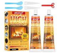 Meoeot Silicone Haute Temperature, Colle Haute Temperature Four, Mastic Refractaire,Jusqu'à 1000 °C, Colle Barbecue pour Cuisinières, Cheminées, Poêles, Chaudières de Chauffage etc, 100 ML