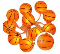 Meokro Guirlande lumineuse décorative de basket-ball, fonctionne à piles, 10 LED, lumières décoratives pour chambre de garçon ou fête à thème sportif, pour fils, petit-fils, amateur de basket-ball