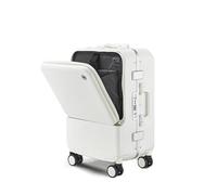 Meoky 20 '' Cadre en Aluminium PC Hardside Carry on Luggage - Double Spinner Wheels Valise de Voyage roulante de Luxe avec TSA et Porte-gobelet,B,20IN