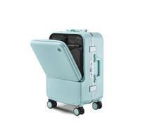 Meoky 20 '' Cadre en Aluminium PC Hardside Carry on Luggage - Double Spinner Wheels Valise de Voyage roulante de Luxe avec TSA et Porte-gobelet,E,24IN