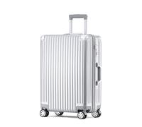 Meoky 28 Pouces Porter sur Les Bagages Grandes valises Noble Valise de Voyage Noble Valises à Coque Rigide PC légère avec Roues,Argent,26in