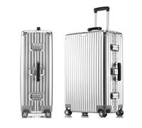 Meoky Bagages à Main Matériau ABS PC, valises à Coque Rigide avec Valise pivotante, Bagages de Grande capacité pour Les Voyages, Roues d'affaires,Argent,29in
