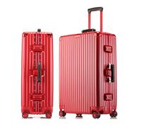 Meoky Bagages à Main Matériau ABS PC, valises à Coque Rigide avec Valise pivotante, Bagages de Grande capacité pour Les Voyages, Roues d'affaires,Rouge,20in