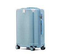 Meoky Valise À Cadre en Aluminium avec Fermeture Éclair, Valise Robuste, Épaisse Et Durable, Boîte De Mots De Passe D'embarquement De Voyage pour Hommes De 24 Pouces,Bleu,20in