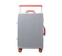 Meoky Valise Cabine 20 Pouces Valise à Cadre en Aluminium Valise Cabine Silencieux Roue pivotante Large Valise Valise Trolley Valise Hommes,Argent,S