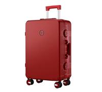 Meoky Valise de Voyage légère Petite Valise avec roulettes Spinner sans Fermeture éclair Bagage à Main PC ABS,Rouge,24in