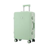 Meoky Valise de Voyage légère Petite Valise avec roulettes Spinner sans Fermeture éclair Bagage à Main PC ABS,Vert,24in