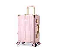 Meoky Valise légère Cabine de Coquille Dure Bagages Moyen 4 Roues Porte-Bagages sans Fermeture éclair Convient aux Hommes, aux Filles et aux étudiants Voyage,Rose,22in