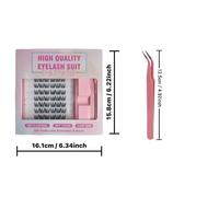 MeoMagic F03 Kit de cils pré-encollés avec pince à cils - 10 rangées soit 120 pièces