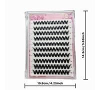 MeoMagic Kit de cils pré-collés 10 rangées - 120 pièces avec pince - WM18