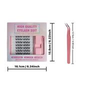 MeoMagic Kit de cils pré-collés 10 rangées - 120 pièces avec pince - WM2