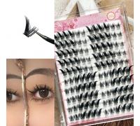 MeoMagic Kit de extensions de cils 10 rangées - 120 pièces avec pince et colle - WM26