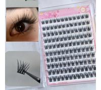 MeoMagic Kit de extensions de cils 10 rangées - 120 pièces avec pince et colle - WM4