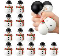 Meooeck Lot de 12 bonshommes de neige anti-stress mignons et amusants pour Noël, fête d'anniversaire, cadeaux et décorations de Noël, parfaits pour l'autisme