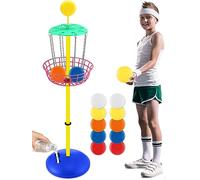Meooeck Mini paniers de golf à disque de 106,7 cm avec 10 disques volants pour intérieur et extérieur, jeux de cour et de plage (couleur mignonne)