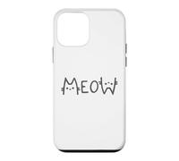 Meow, drôle, Minimaliste, Mignon, Chaton, Amoureux des Chats, propriétaire Simple Coque pour iPhone 12 Mini