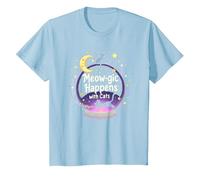 Meow-gic Happens with Cats Enchantering Crystal Ball T-Shirt, Enfant, Bleu Céleste, 3 Ans