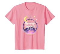 Meow-gic Happens with Cats Enchantering Crystal Ball T-Shirt, Enfant, Rose, 3 Ans