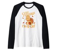Meow I'm A Cat, Chaton pèlerin à la Dinde et à l'humour de Thanksgiving Manche Raglan